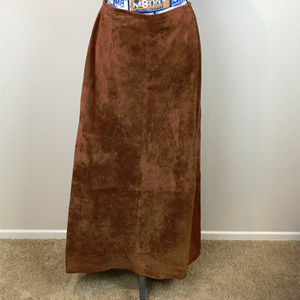 Wilsons Leather Brown Suede Leather Skirt size 12